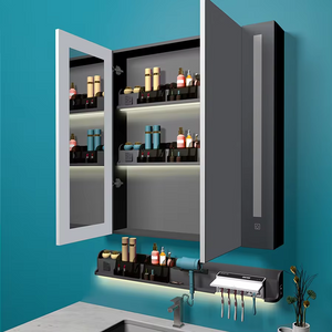 Mueble de baño familiar para el hogar, estante colgante de almacenamiento grande de pared multiusos con luz 