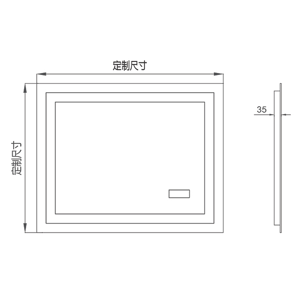 Cuarto de baño WC Sensor Luz Cuadrado HD Plata Temperatura LED Espejo