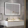 Gabinetes de baño de aluminio simples, modernos, versátiles e iluminados personalizados de Fiesono: puerta simple, doble o triple